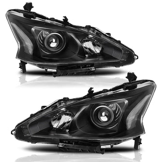 Pair Black Clear Headlights Assembly For 2013-2015 Nissan Altima Sedan