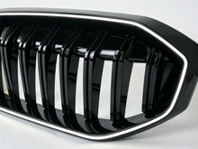 Front Kidney Grille Single Line Grill W/ LED Light For BMW 3 Series G20 2023-2026 Gloss Black