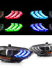 RGB LED Headlights For 2018-2023 Ford Mustang Color Change Front Lamps Sequential Turn