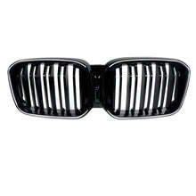 For 2022-2024 BMW X3 X4 G01 G02 W/LED Dual Line Front Kidney Grille Gloss Black