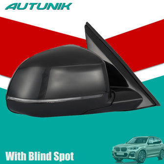 Gloss Black Mirror Blind Spot Power Folding 5Pin Right Side For 2018-2023 BMW X3 G01