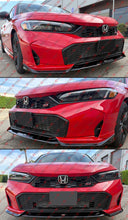 For 2025-2026 Honda Civic 11.5th Rallye Red Black Front Bumper Lip Splitter