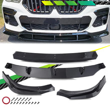 4pcs Gloss Black Front Bumper Lip Splitter For 2020-2023 BMW G06 X6 M Sport