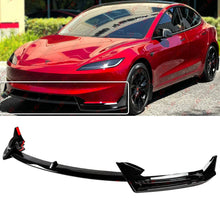 For 2024-2025 Tesla Model 3 Highland AD Winglet Style Gloss Black Front Lip Splitter