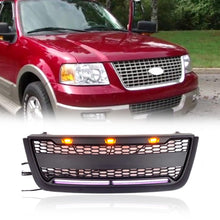 Front Bumper Upper Grille w/Lights Matt Black for Ford Expedition 2003-2006