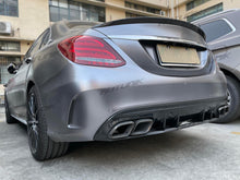 Rear Diffuser & Black Exhaust For Mercedes W205 Sedan C250 C300 C450 C43 AMG Bumper Only