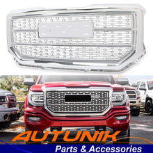 Front Upper Chrome Mesh Grill Fits 2016-2018 GMC Sierra 1500 Grille Denali Style