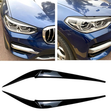 Carbon Black Headlight Eyelid Cover Trim For BMW X3 X4 G01 G02 2019-2022