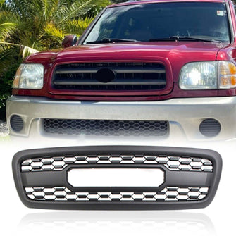 Front Bumper Upper Grille Matt Black for Toyota Sequoia 2001-2005