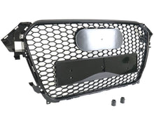 RS4 Style Gloss Black Honeycomb Front Grille Grill for AUDI A4 S4 B8.5 2013-2016