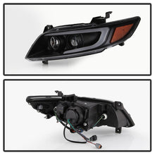 Left+Right Black Headlamps for Infiniti 2003-2008 FX35 FX45 LED DRL Tube Switchback Signal Headlights