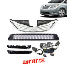 8pcs Chrome Front Grille Fog Lights Brackets For 2011-2017 Toyota Sienna