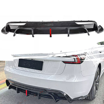 For 2024+ Tesla Model 3 Rear Bumper Lip Splitter Spoiler Diffuser Gloss Black