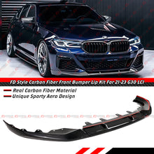 For 2021-2023 BMW G30 530i 540i M550i FD Style Real Carbon Fiber Front Bumper Lip Splitter