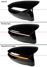 For 2009-2013 Lexus IS250 IS350 ES350 Gloss Black Mirror Cover Caps w/ Sequential LED Turn Signal Lights