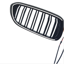For 2017-2020 BMW 5 Series G30 Front Bumper Grille W/LED Lamp Gloss Black Double Line Kidney Grill