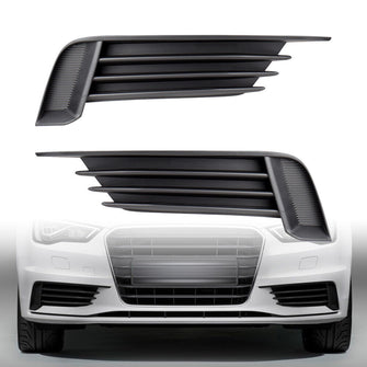 Pair Front Bumper Fog Lamp Light Grille Cover Bezel Trim For AUDI A3 2013-2017