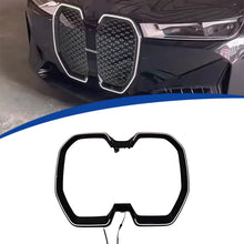 For BMW iX 2022-2025 Gloss Black W/LED Front Bumper Kidney Grille Frame Replace