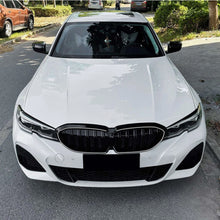 For 2019-2022 BMW 3-Series G20 M340i 330i Front Kidney Grill W/ LED Gloss Black Dual Slats Bumper Grille