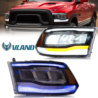 LED Projector Headlights For 2009-2018 RAM 1500 2500 3500 Sequential Pair