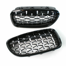 Gloss Black Chrome Diamond Front Kidney Grille Grill For BMW F10 528i 535i 4D M5 2011-2016