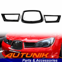 3pcs For Subaru Impreza WRX STI 2006-2007 Gloss Black Front Bumper Grille Cover Frame