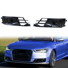 Pair Fog Light Grill Covers w/ ACC Caps For AUDI A6 C7.5 NON-Sline 2016 2017 2018