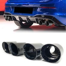 Univesal Dual Twin Black Exhaust Tips 65mm Inlet for BMW Audi Mercedes Models