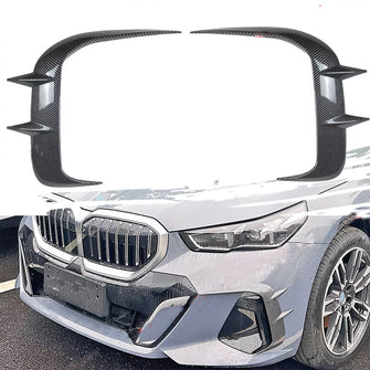 For 2024+ BMW 5 Sereies G60 M-Sport Front Bumper Side Blade Canards Splitter Carbon Style