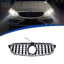For 2019-2021 Mercedes Benz C-Class W205 Gloss Black Front Bumper Grille W/LED Lamp GT Grill Luminous