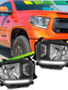 Black Headlights For 2014-2021 Toyota Tundra Pair Left + Right Halogen Front Lamps