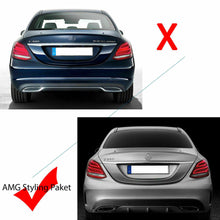 C63 Style Rear Diffuser & Silver Exhaust Tips For Mercedes W205 Sedan C300 C450 C43 w/ AMG Package di4