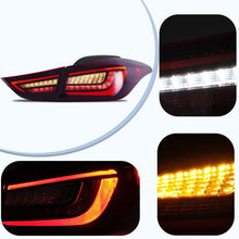 Red LED Tail Lights Fit 2011-2016 Hyundai Elantra Sequential Signal Cherry Red Lamp