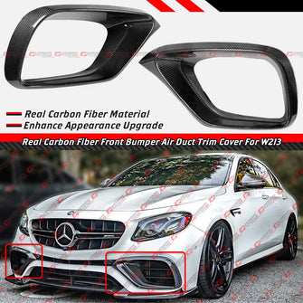 For 2017-2020 Mercedes W213 E63 E63S AMG Real Carbon Fiber Front Bumper Air Duct Trim