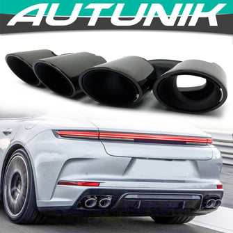 Black Exhaust Tips Muffler Tail Pipe for Porsche 972 Panamera 2024 2025