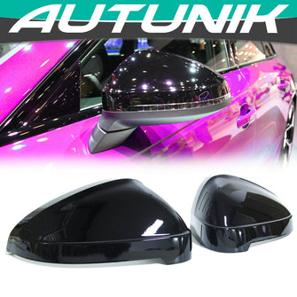 Glossy Black Side Mirror Cover Caps for AUDI A4 B9 S4 A5 S5 RS5 2017-2024