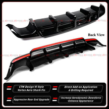 For 2021-2025 Lexus IS300 IS350 CTM V1 Gloss Black Rear Diffuser + Corner Extensions
