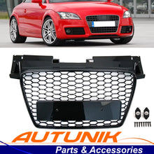 Front Bumper Radiator Grille Hex Grill Gloss Black For Audi TT TTS MK2 2007-2014