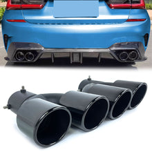 Gloss Black Exhaust Tips Tailpipe for BMW G23 M440i G20 M340i G42 M240i 2020-2024