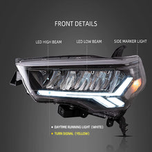 LED Headlight Assembly w/ Sequential Indicators For 2014-2021 Toyota 4Runner