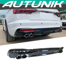 Gloss Black Rear Diffuser + Twin Exhaust Tips For AUDI S4 B9 2021-2023 2024