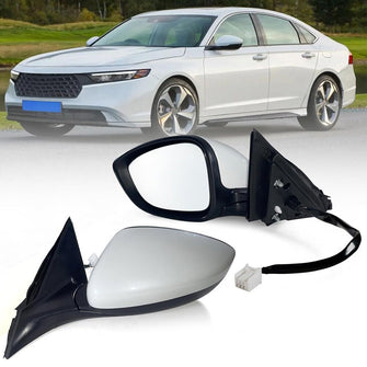 Pair 3Pin Side Wing Mirror Assembly White For Honda Accord 2023 2024 2025 LX  Manual Fold