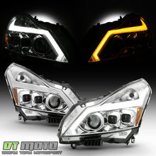 Chrome Headlights w/LED Sequential Signal Switchback DRL For 2010-2013 Infiniti G37 G25 G40 Sedan