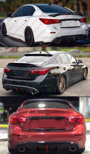 Real Carbon Fiber Rear Bumper Diffuser + LED Brake Light For Infiniti Q50 2014 2015 2016 2017