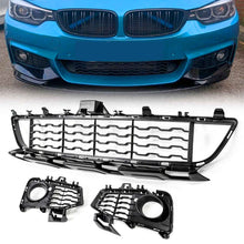 3pcs Front Fog Light Race Grille Black for BMW 4 Series F32 F33 F36 M Sport 2014-2018