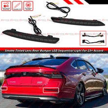 Smoke Lens Rear Bumper Sequential LED Light Reflectors For Honda Accord 2023 2024 w/ Dynamic Star-up Animation