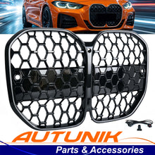Black Diamond Front Bumper Grille w/ LED Light for BMW 4 Series G22 G23 430i M440i 2021-2026