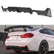 Carbon M Sport Rear Bumper Diffuser W/ LED Brake Light For 2014-2019 BMW F32 F33 F36