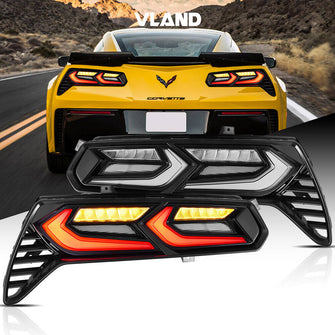 Smoked LED Tail Lights For Chevrolet Corvette C7 2014-2019 W/Sequential