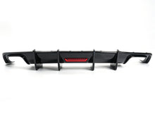 Gloss Black Rear Bumper Diffuser w/ LED Light For Audi A4 S4 B9 S-Line 2017-2019